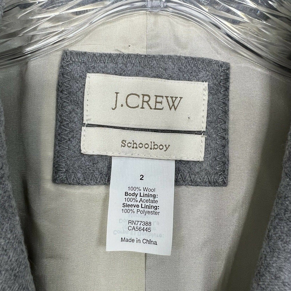 J.Crew Schoolboy Blazer Jacket Size 2 Gray 100% Wool With Gold Buttons - Picture 6 of 10